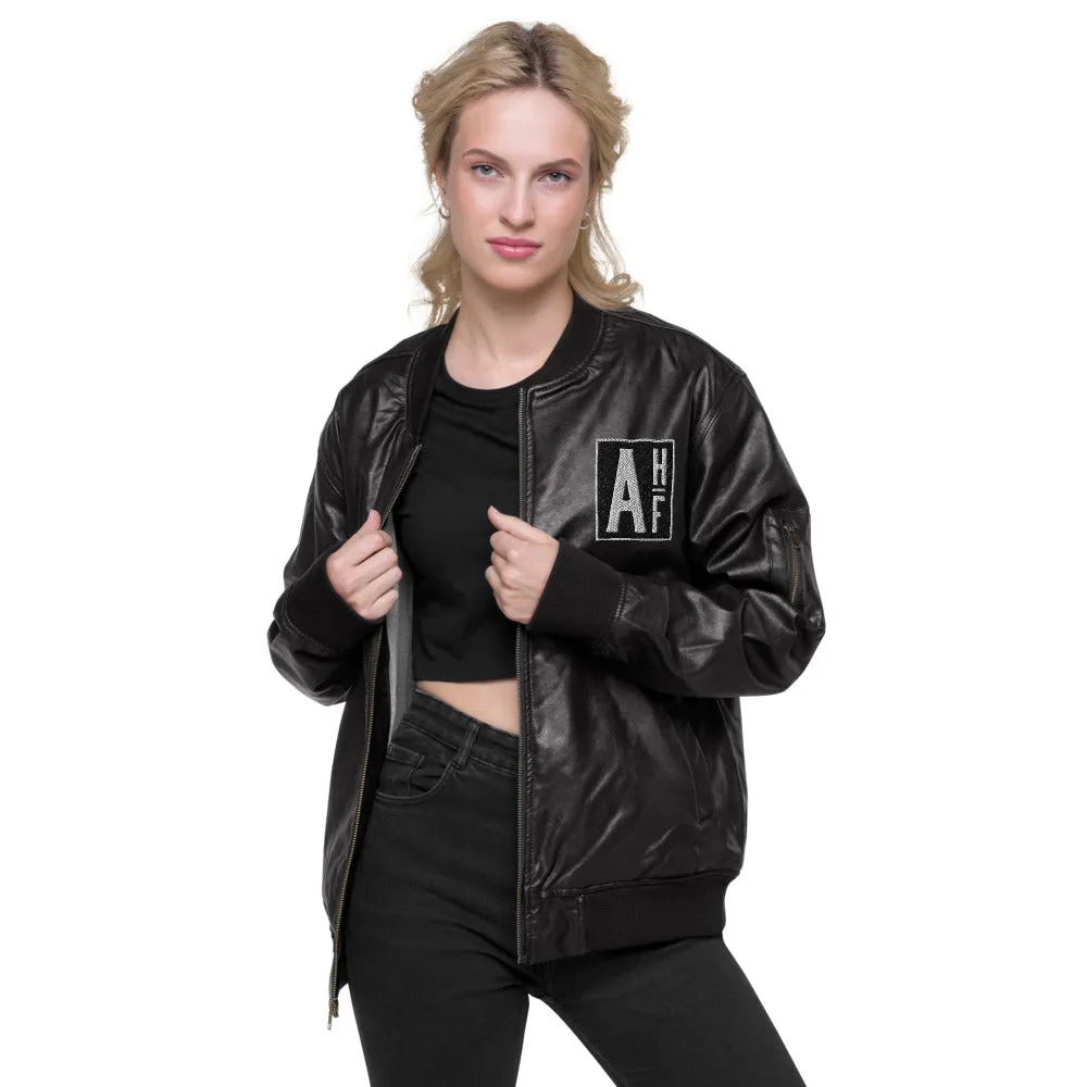 Street Style Leather Bomber Jacket Ascension High Fashion Logos