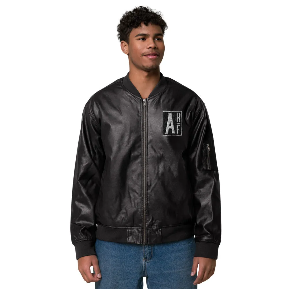 Street Style Leather Bomber Jacket Ascension High Fashion Logos