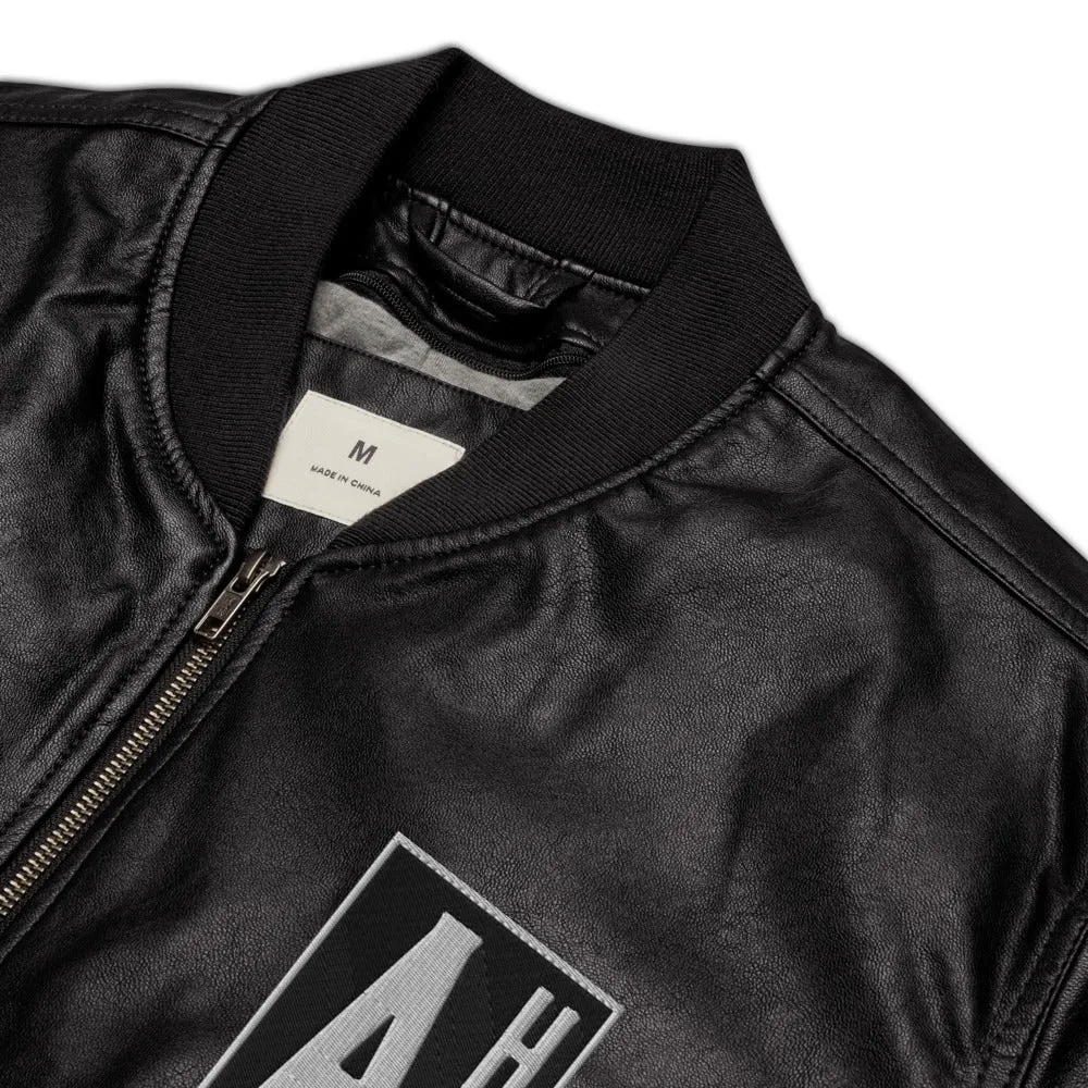 Street Style Leather Bomber Jacket Ascension High Fashion Logos