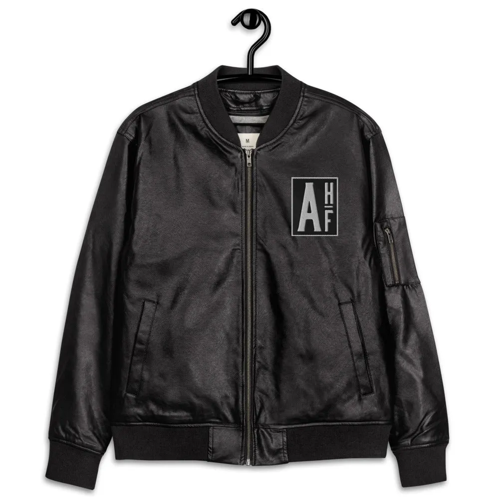 Street Style Leather Bomber Jacket Ascension High Fashion Logos