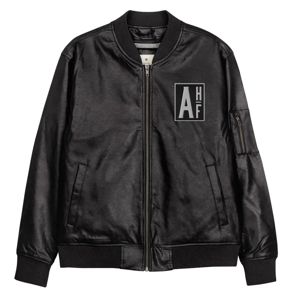 Street Style Leather Bomber Jacket Ascension High Fashion Logos